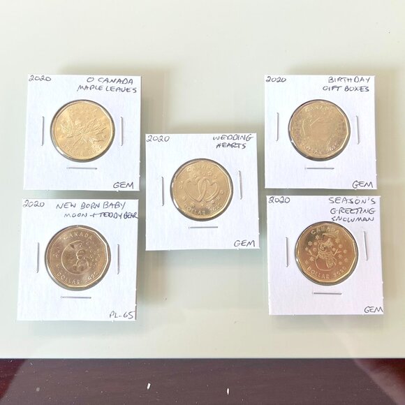 2020 O Canada, Wedding, Birthday, Newborn & Peace and Joy Special Strike Loonies - Picture 1 of 13